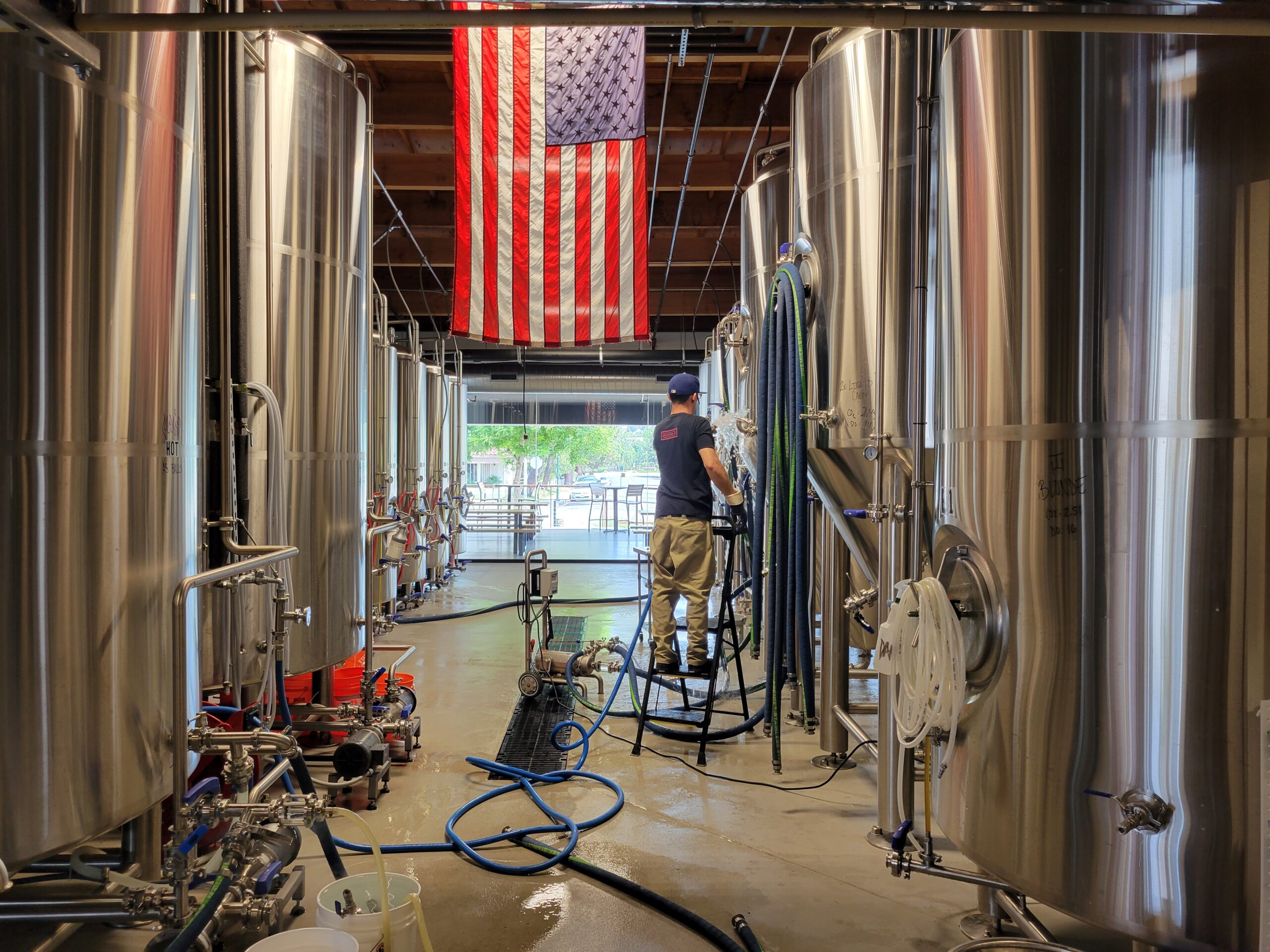 American Flag in the Tarantula Hill Brewing brewhouse