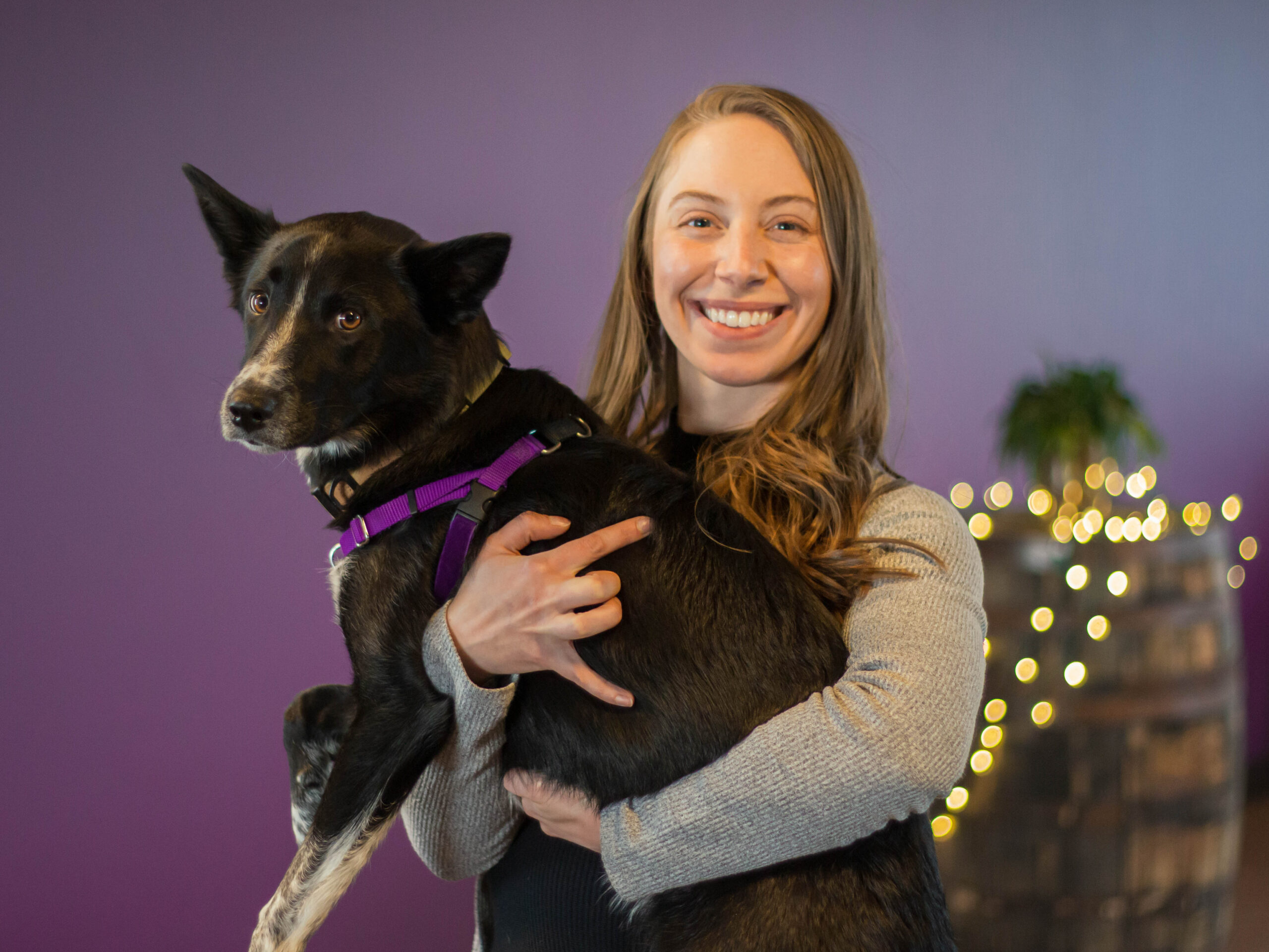 Sara Villecco holds her adorable dog