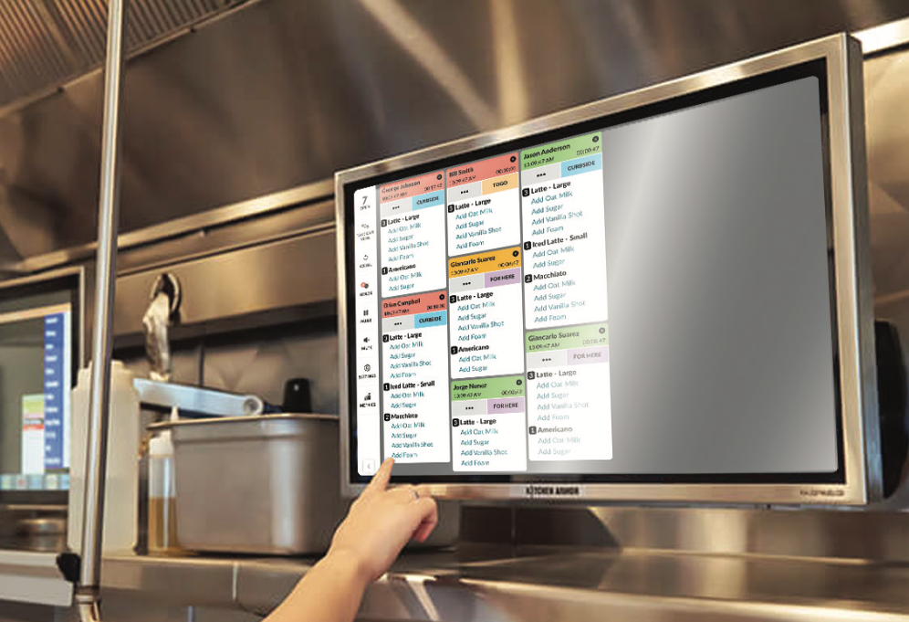 Fresh KDS ordering screen in kitchen