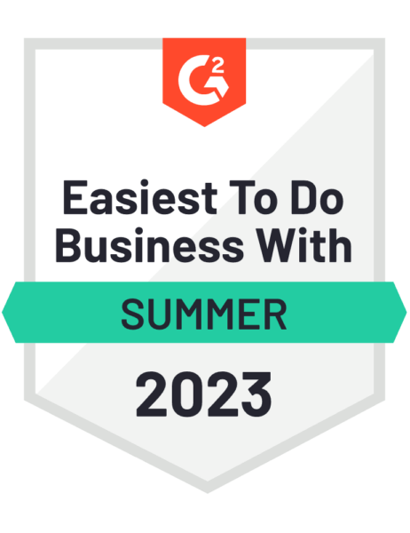 G2 Easiest To Do Business With badge: Summer 2023